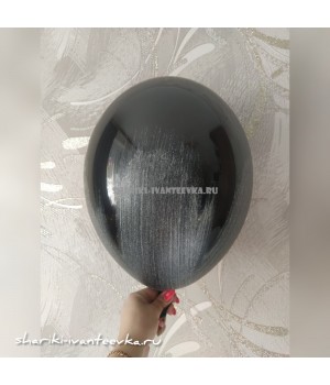 Гелиевый шар черный браш серебро